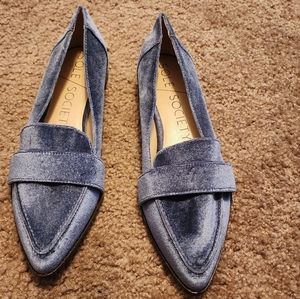Sole Society blue velvet loafers size 8